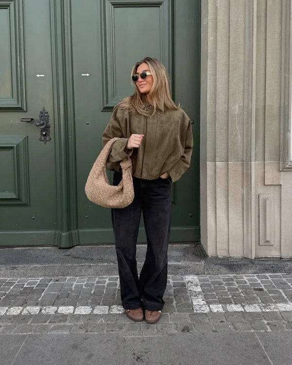 Alena - Bomber Jacke aus Wildleder