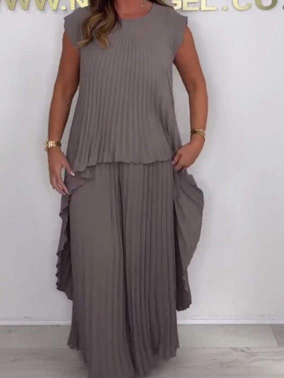 Blithe – Plissiertes Midi Oberteil Und Weit Geschnittene Hose