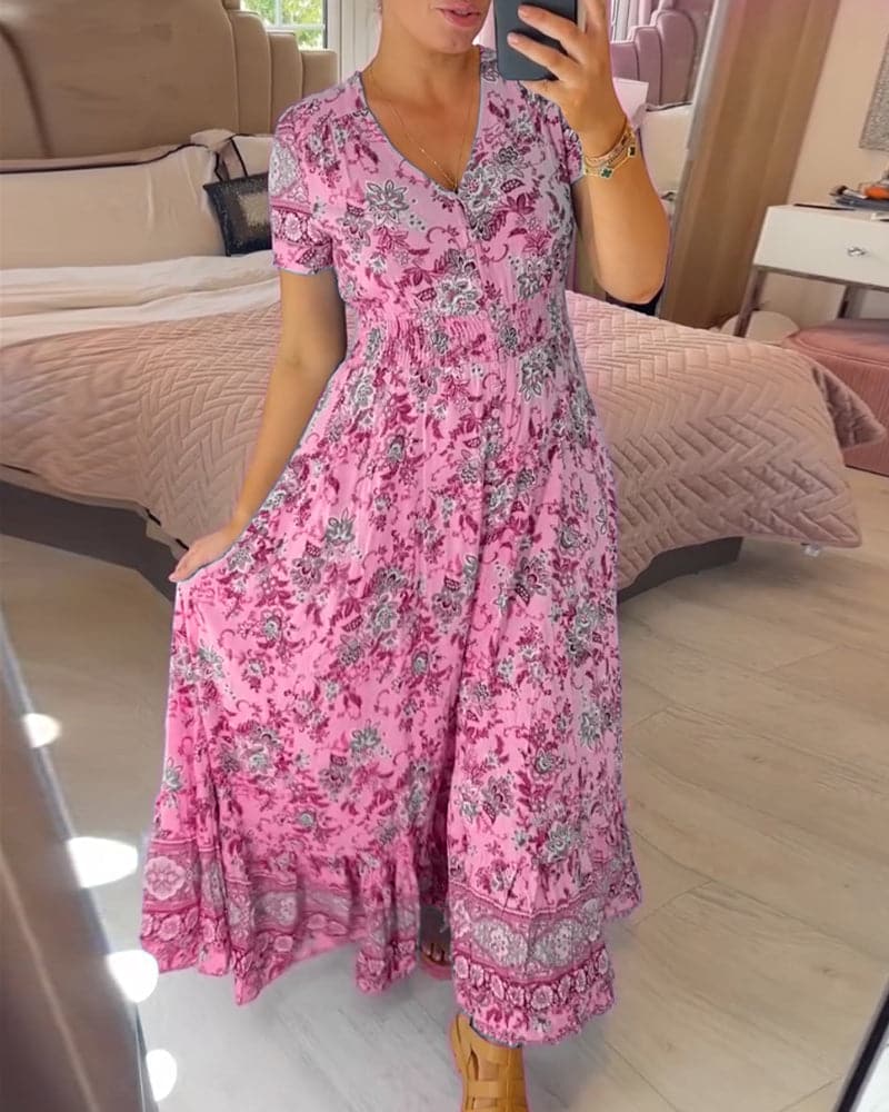 ELLA - Elegantes Boho-Kleid mit Bauchabdeckung