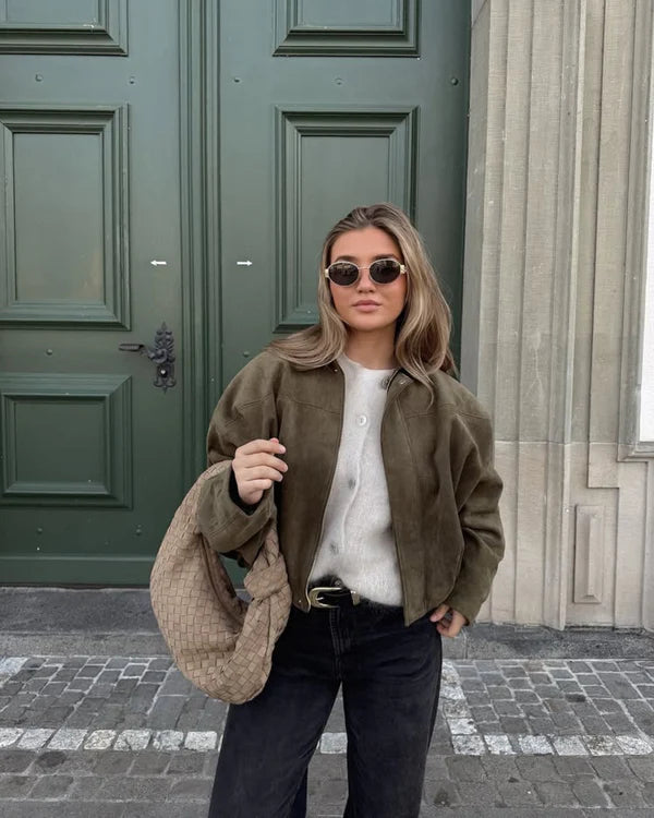 Alena - Bomber Jacke aus Wildleder