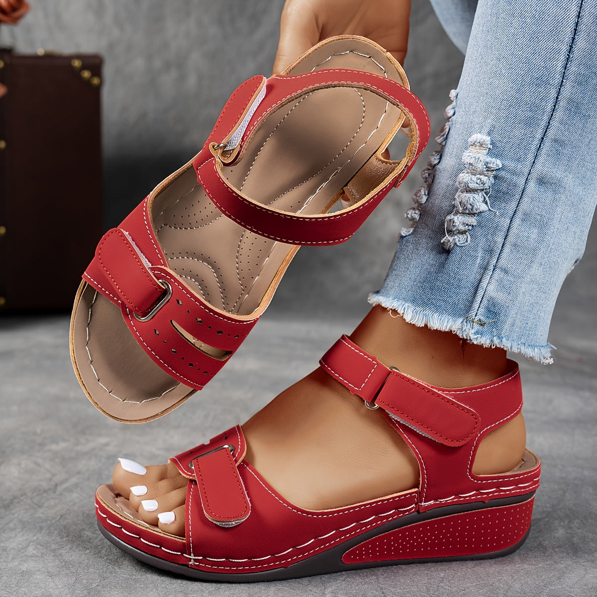 Vera - Orthopädische Sandalen mit Keilabsatz