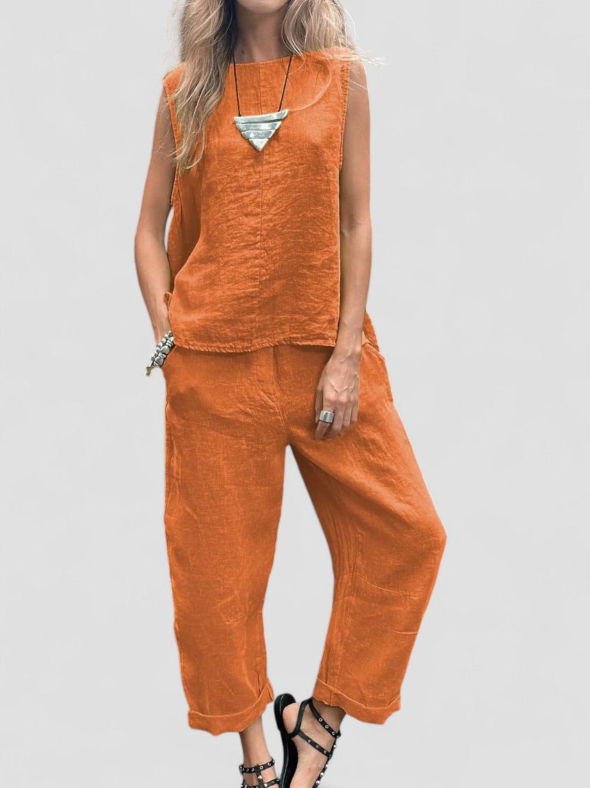 Ailith – Bequemes Armelloses Oberteil Und Hose