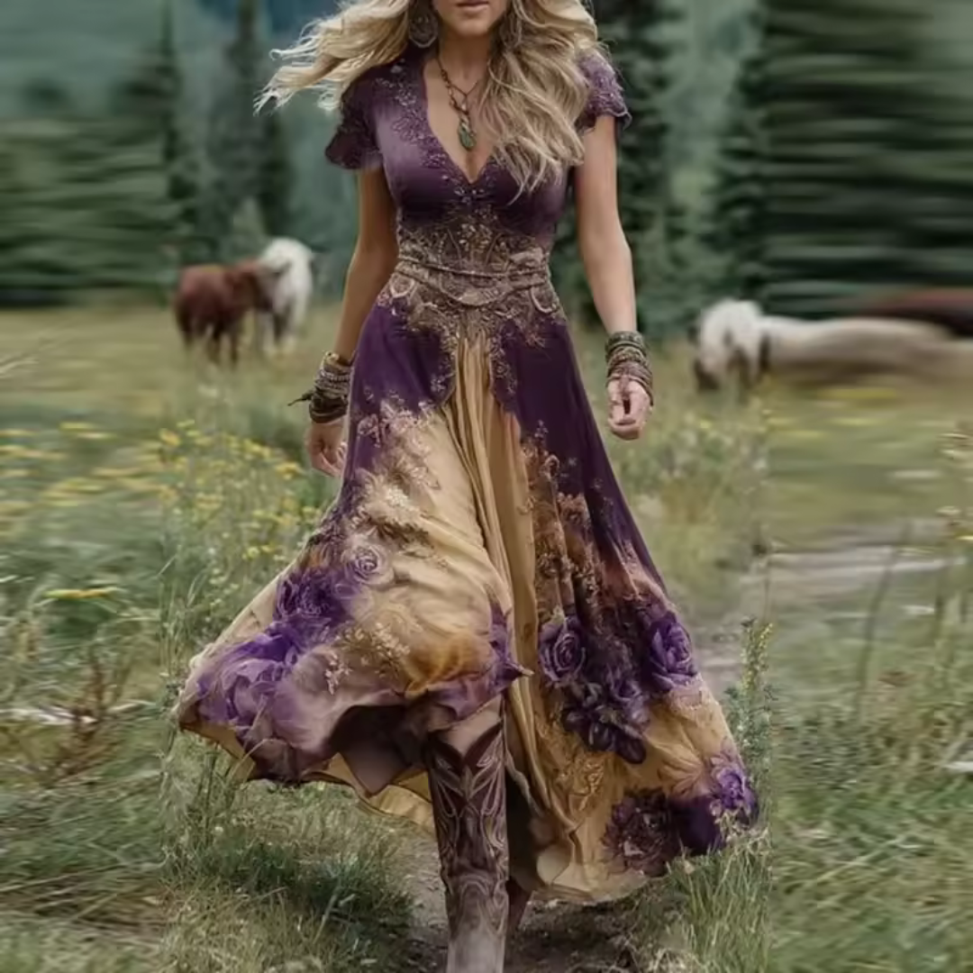 Celestine - Massgeschneidertes und fliessendes Blumenkleid