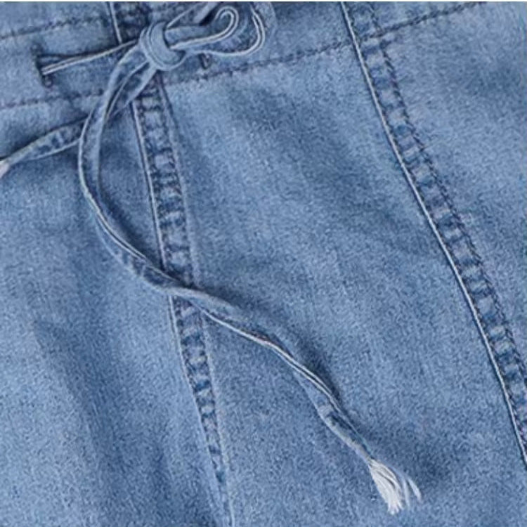 Carly – Lässiger Denim Overall Mit Kordelzug In Der Taille