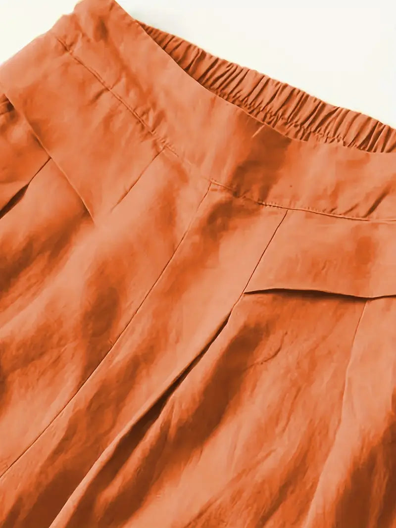 Anina - Weite Beine Leinen Hose