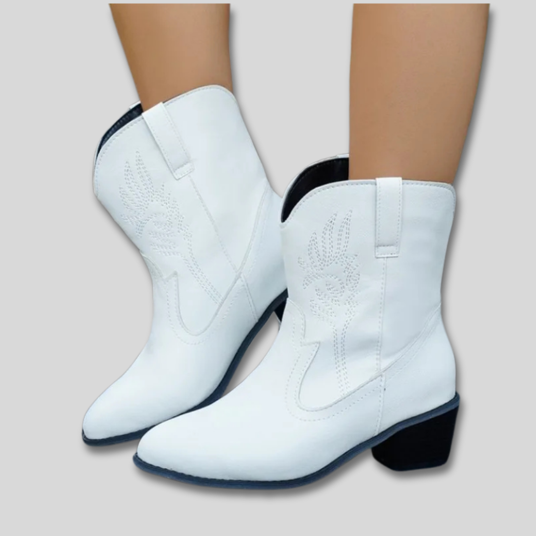 Zephyra - Bestickte klassische Cowboy-Stiefel