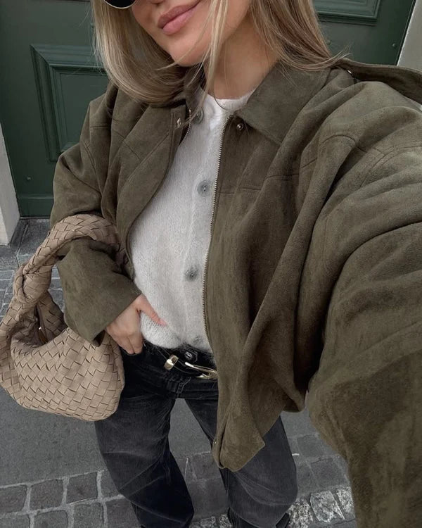 Alena - Bomber Jacke aus Wildleder