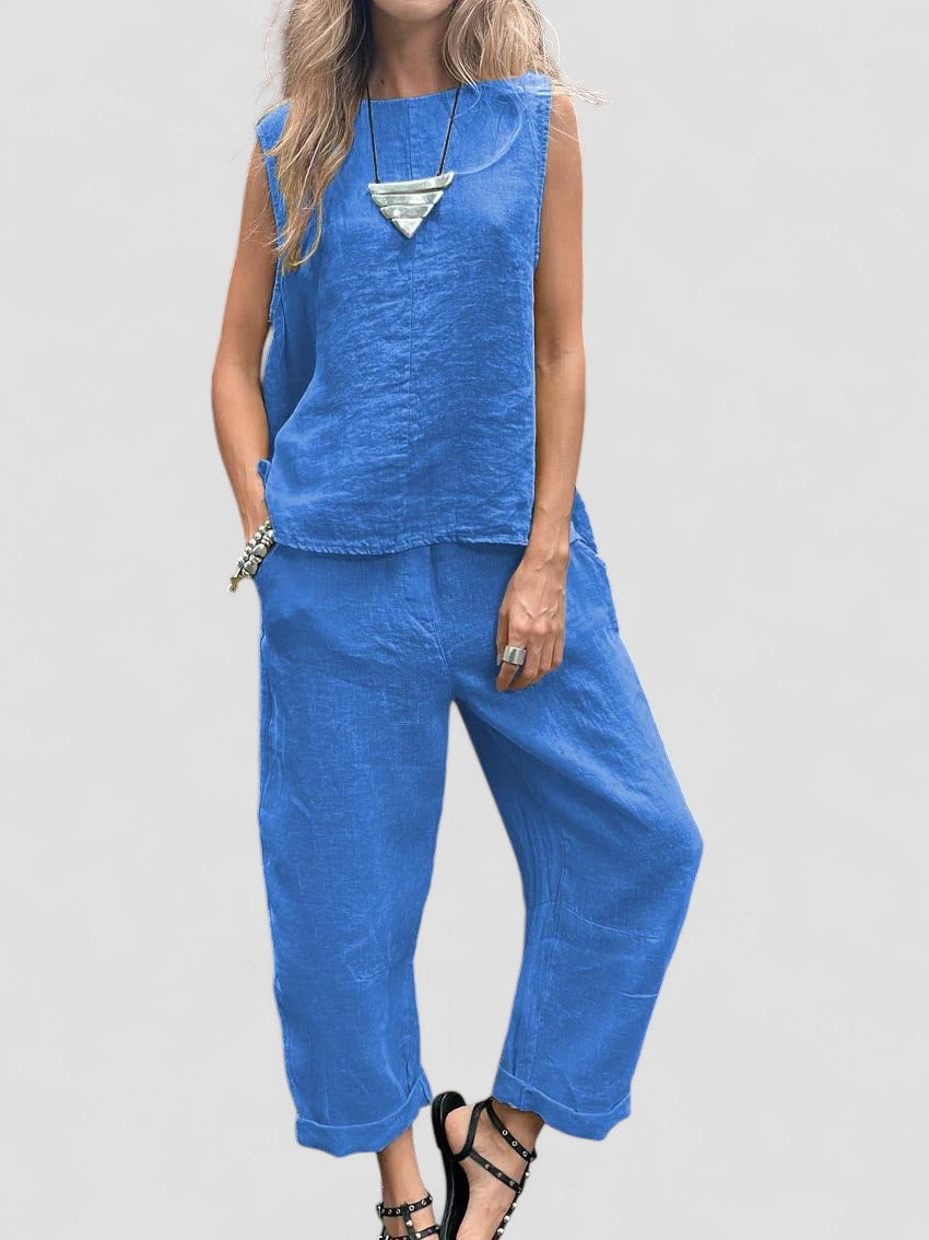 Ailith – Bequemes Armelloses Oberteil Und Hose