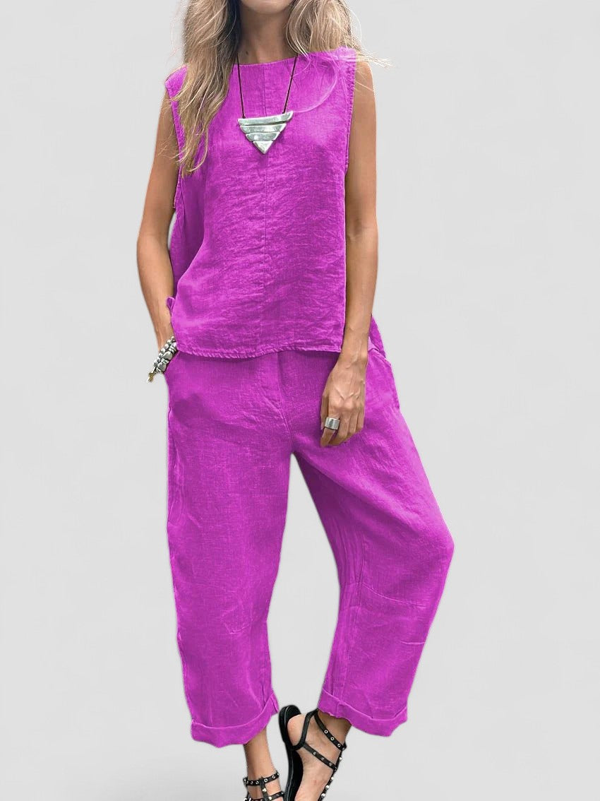 Ailith – Bequemes Armelloses Oberteil Und Hose