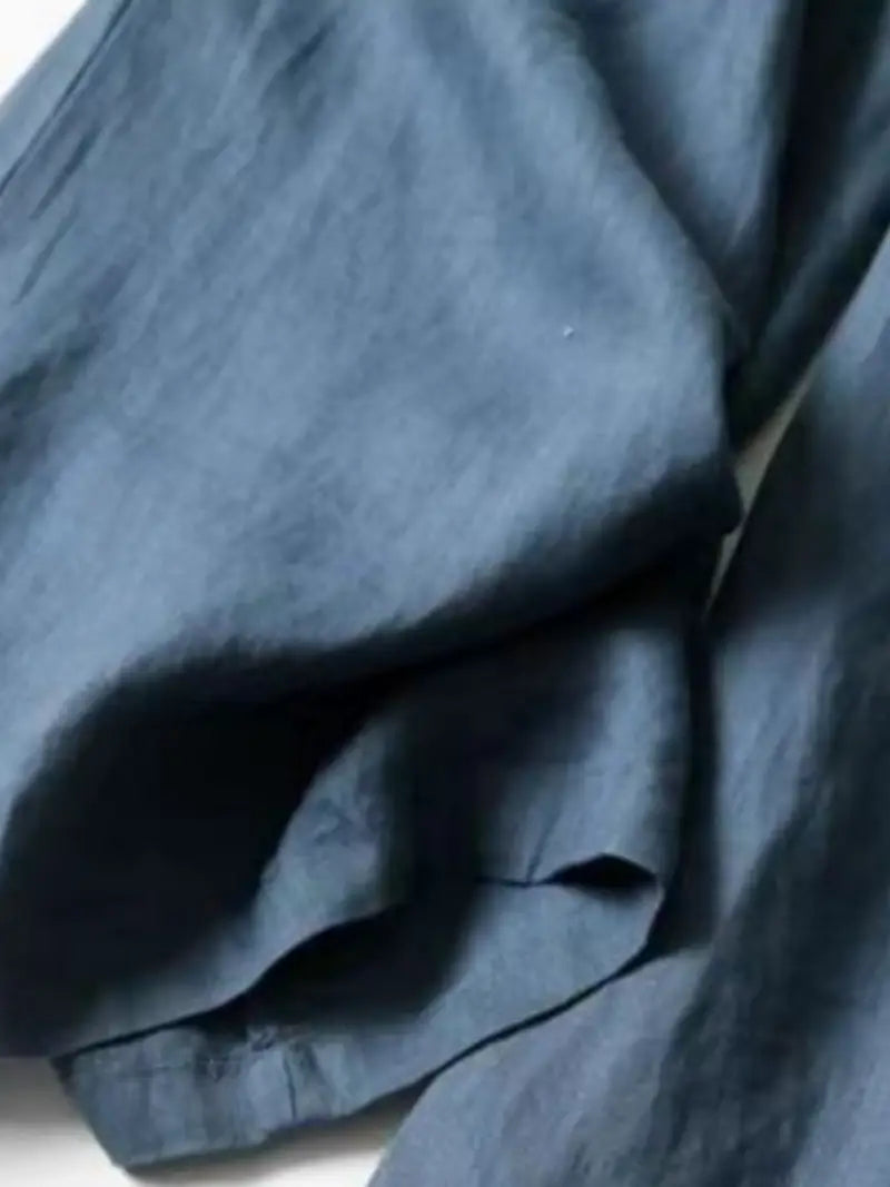 Anina - Weite Beine Leinen Hose