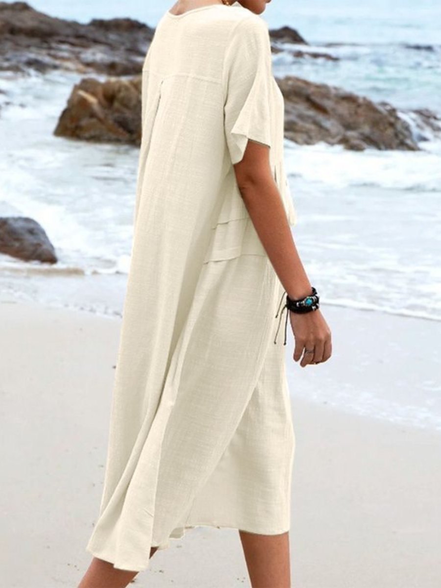 Aryuna - Lockeres Rundhals Kleid