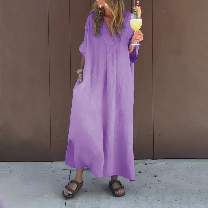 Arantxa - Elegantes Maxikleid Mit V-Ausschnitt